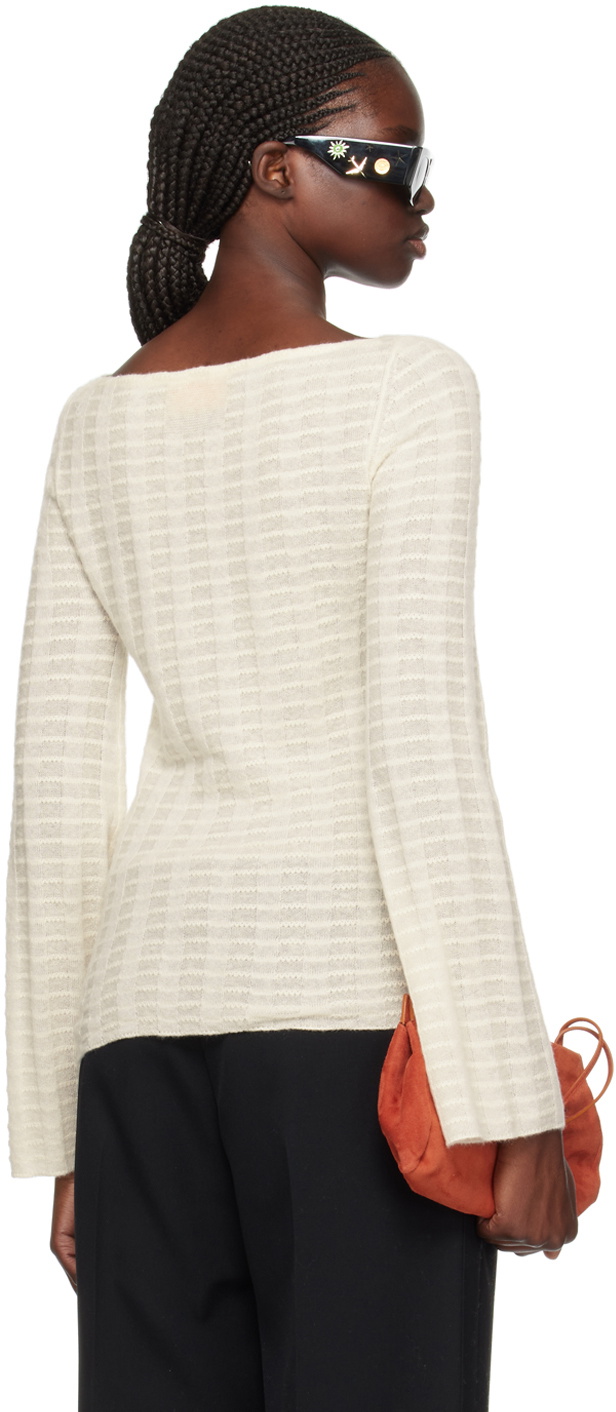 Guest in Residence Off-White Flare Long Sleeve T-Shirt