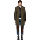 Junya Watanabe Brown and Black Tweed Melton Coat