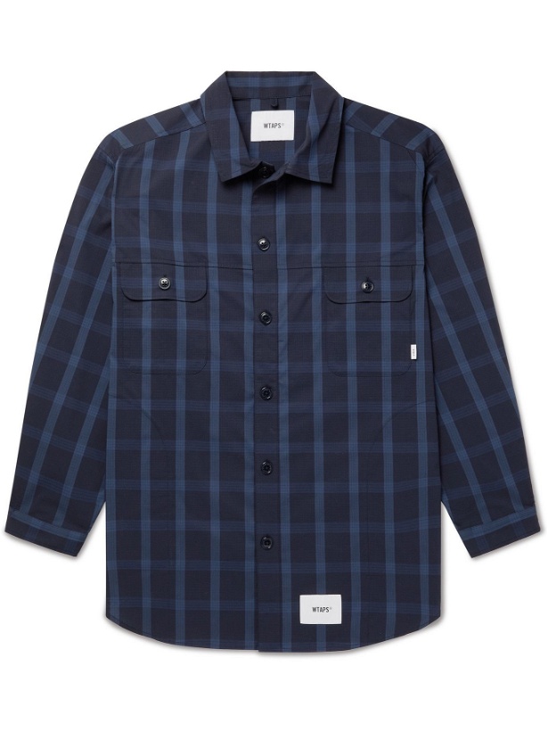 Photo: WTAPS - Checked COOLMAX Cotton-Blend Ripstop Overshirt - Blue