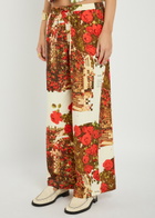 House OF Sunny The Rose Garden Printed Cotton-poplin Trousers White