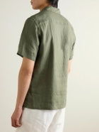 Kingsman - Drake's Convertible-Collar Linen Shirt - Green