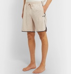 Hugo Boss - Piped Mélange Stretch-Cotton Jersey Drawstring Shorts - Beige