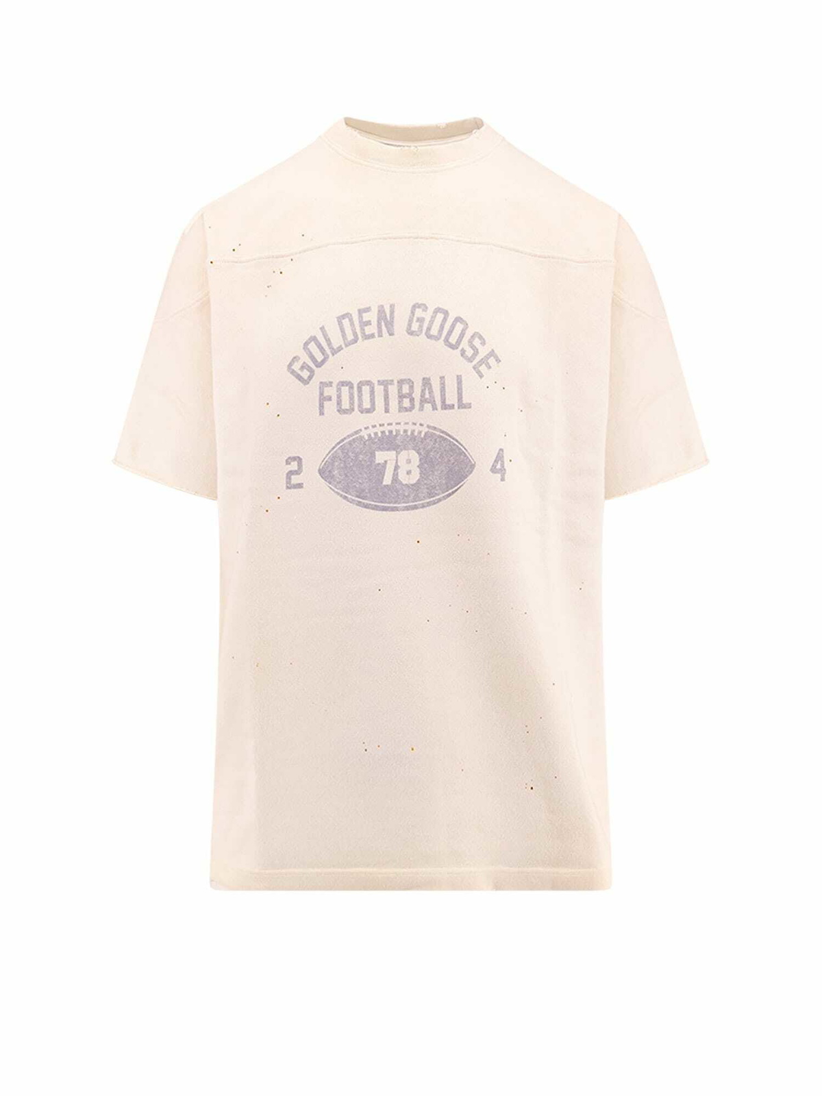Tシャツ・カットソー GOLDEN GOOSE Printed T-shirt Beige Golden Goose Men's Venice Print T-Shirt in Heritage White