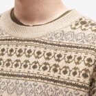 Isabel Marant Men's Leysterh Fair Isle Crew Knit in Khaki