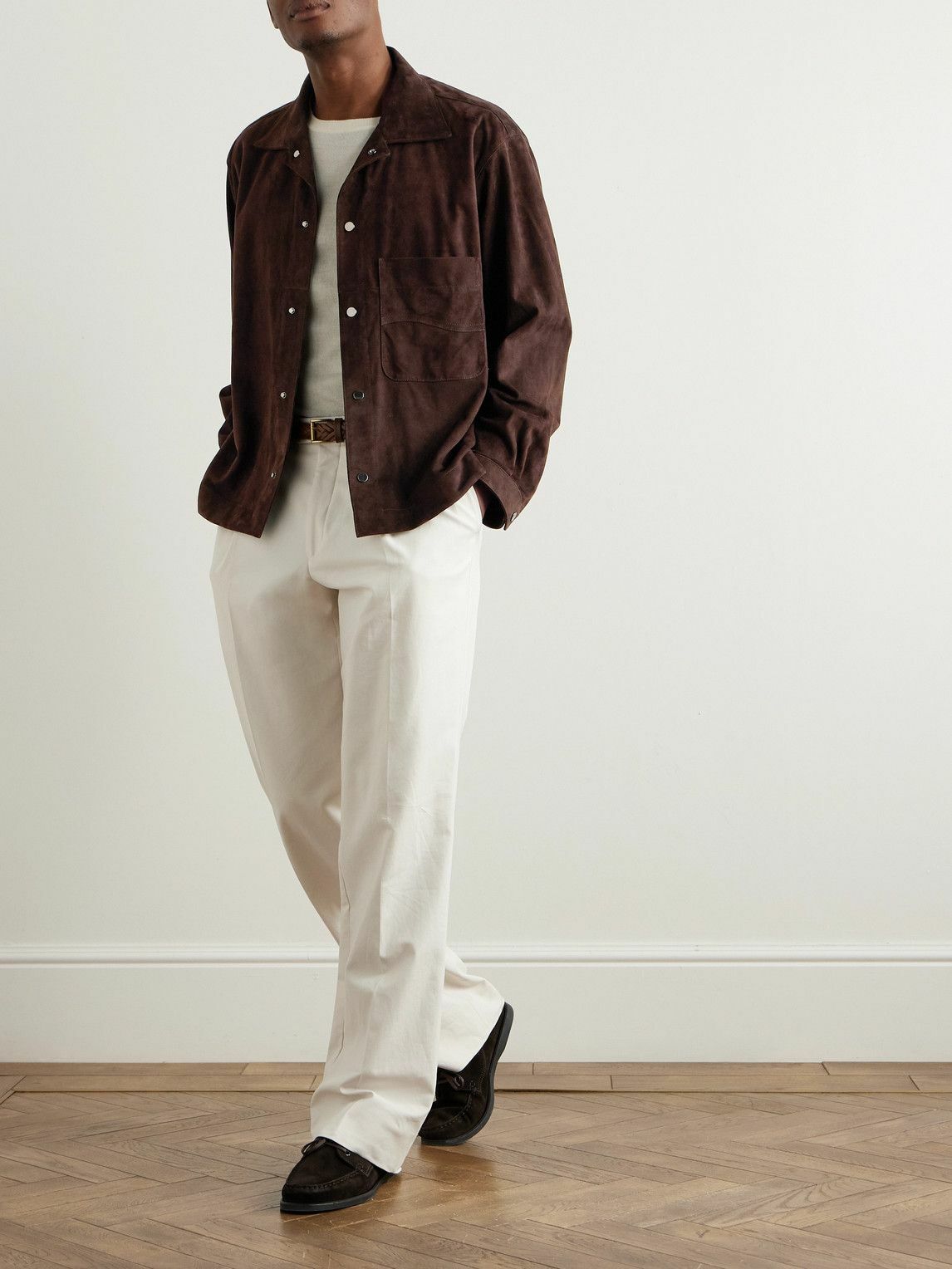 Stòffa - Wave Suede Overshirt - Brown