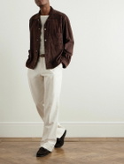 Stòffa - Wave Suede Overshirt - Brown