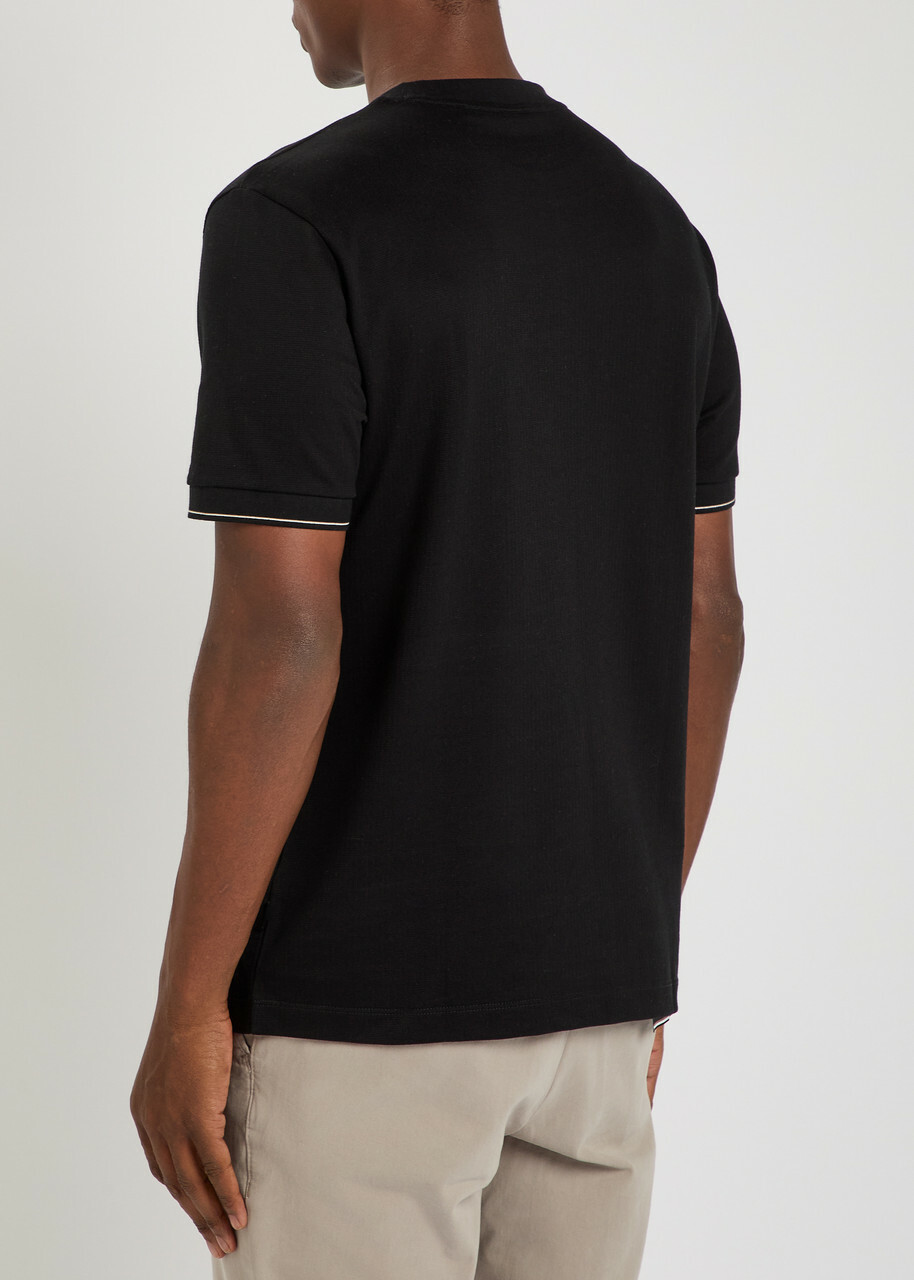 Boss Close-knit Cotton T-shirt Black