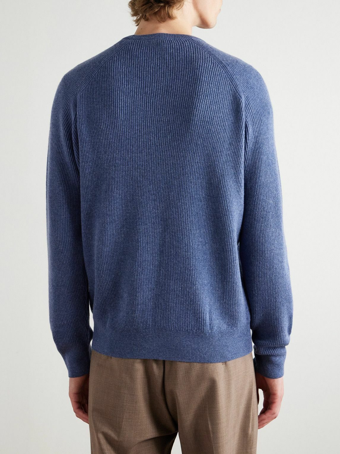 Peter Millar - Ribbed Cashmere-Blend Sweater - Blue