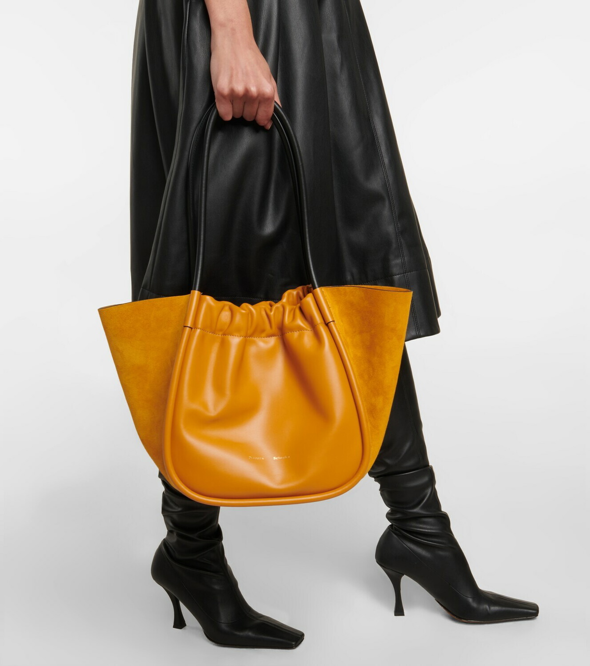 Proenza Schouler Ruched Large leather and suede tote bag