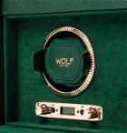WOLF - British Racing Pebble-Grain Vegan Leather Double Watch Winder - Green