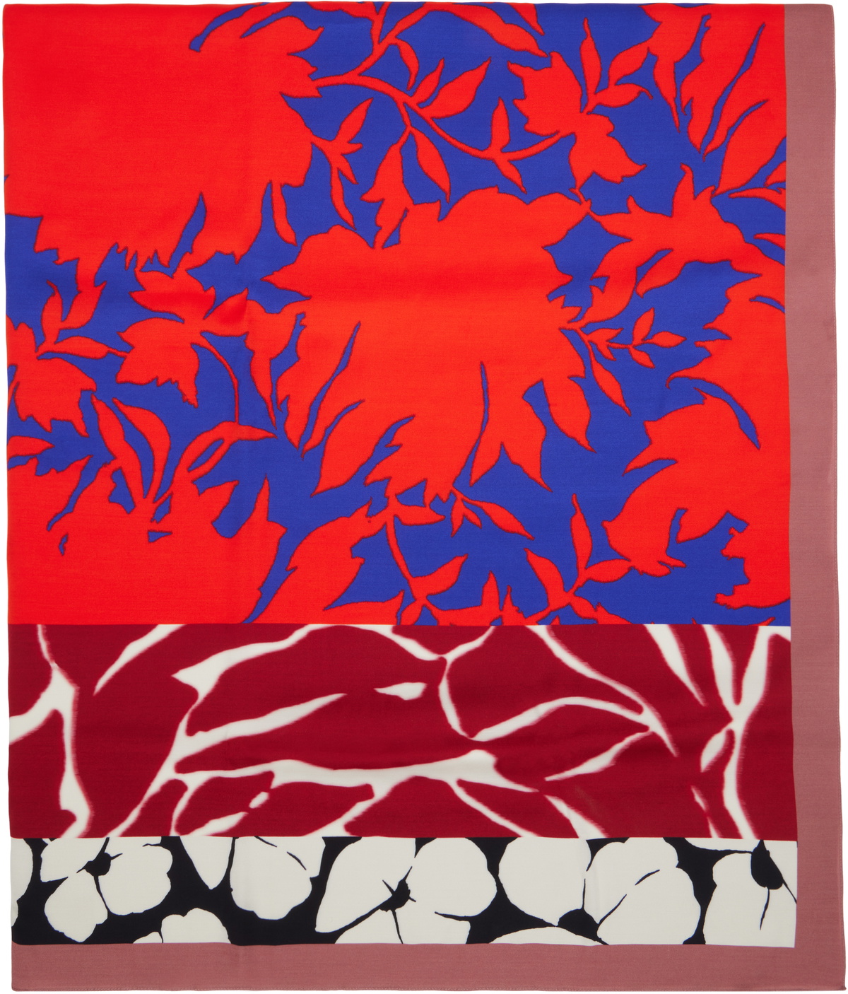 Dries Van Noten Red Printed Viscose Scarf