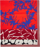Dries Van Noten Red Printed Viscose Scarf