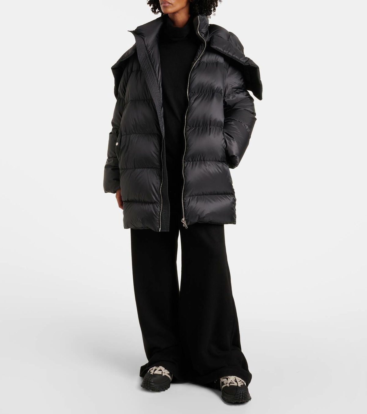 モンクレール×リックオウエンス*TRAILGRIP MEGALACEスニーカー RICK OWENS + Moncler Trailgrip Megalace leather-trimmed