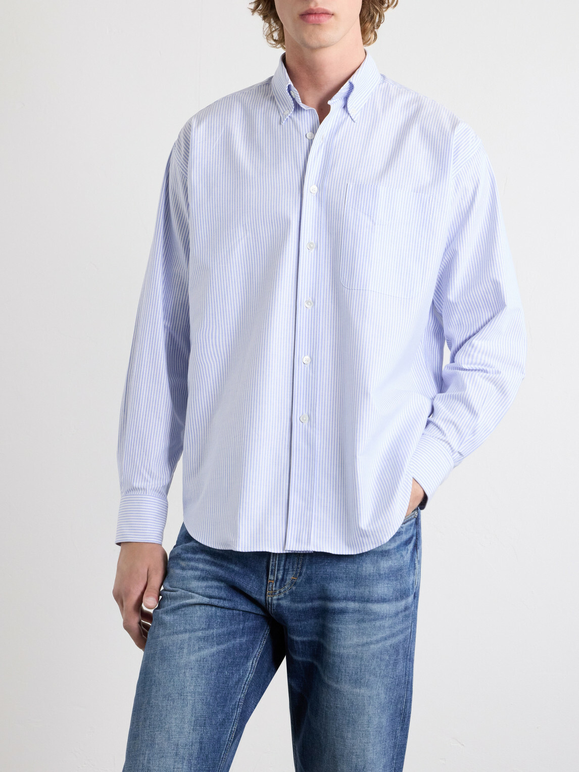 Ghiaia Cashmere - Cotton Oxford Shirt - Blue
