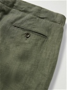Loro Piana - Straight-Leg Linen Drawstring Bermuda Shorts - Green