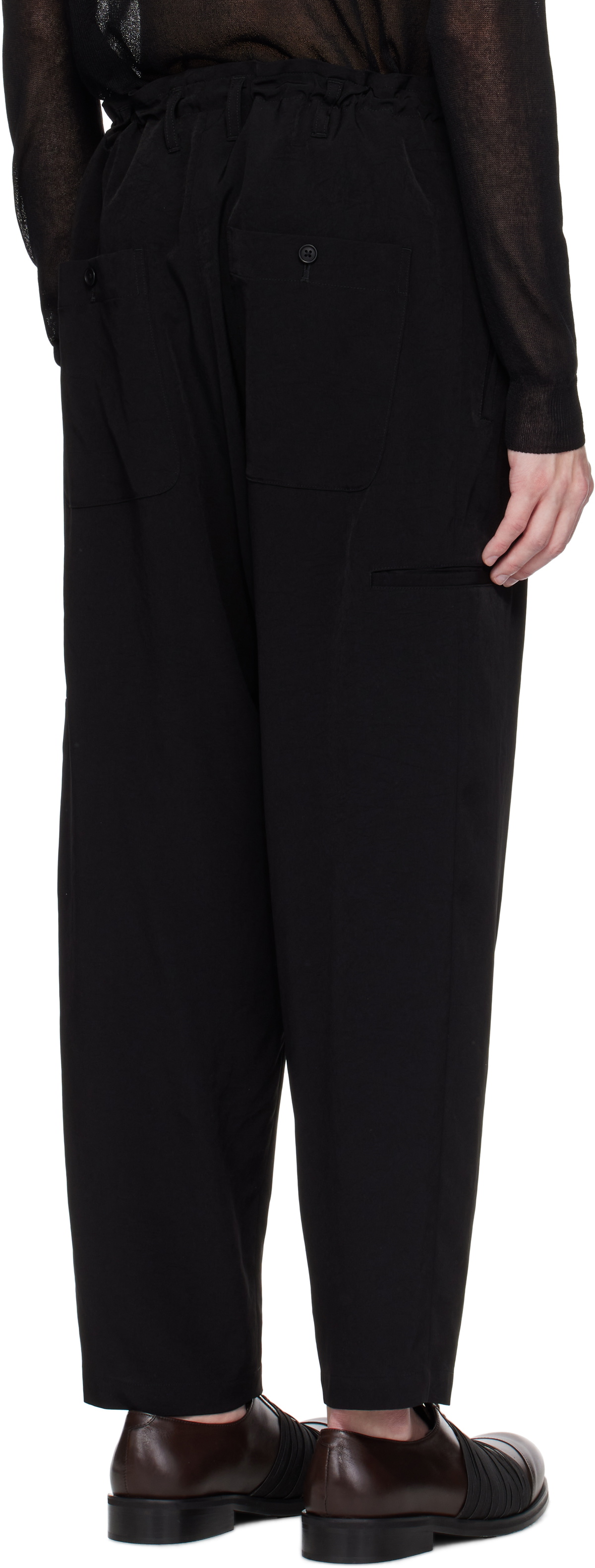 Y's For Men Black TA Tuxedo Cargo Pants
