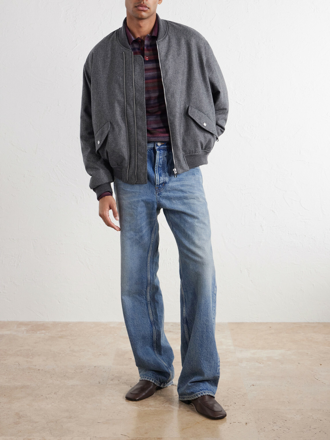 Dolce&Gabbana - Wool-Flannel Bomber Jacket - Gray