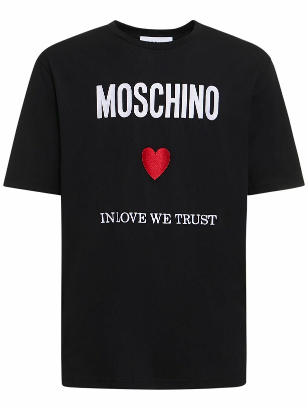 Photo: MOSCHINO - In Love We Trust Cotton Jersey T-shirt
