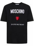 MOSCHINO - In Love We Trust Cotton Jersey T-shirt