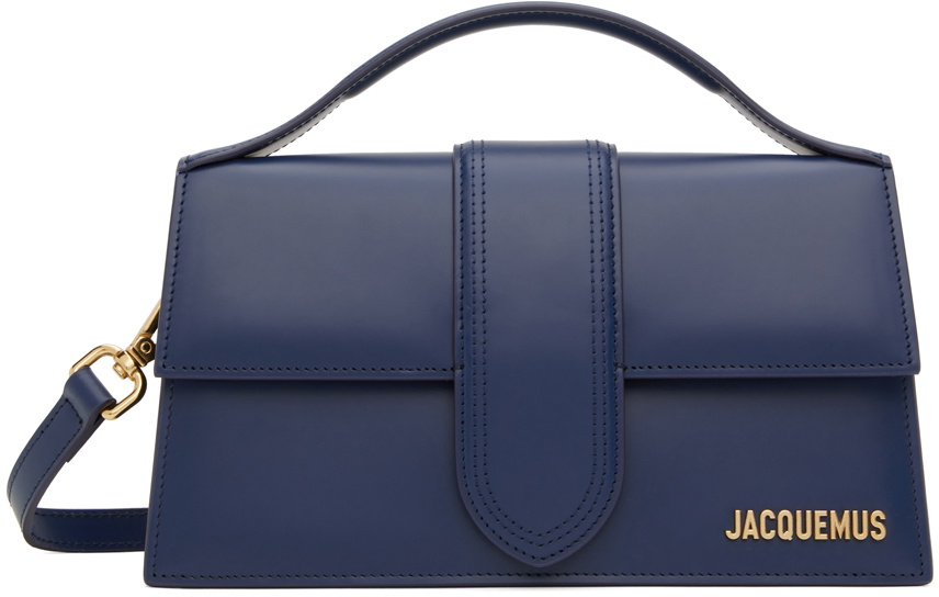 JACQUEMUS Navy Le Raphia 'Le grand Bambino' Bag Jacquemus