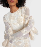Rotate Bridal Rosita floral-appliqué mesh minidress