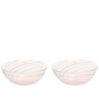 HAY Spin Bowl - Set Of 2 in Clear/Pink