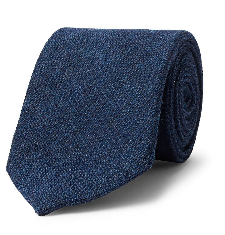 Photo: Anderson & Sheppard - 9cm Wool and Silk-Blend Tie - Blue