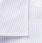 Canali - Cutaway-Collar Striped Cotton-Poplin Shirt - Blue