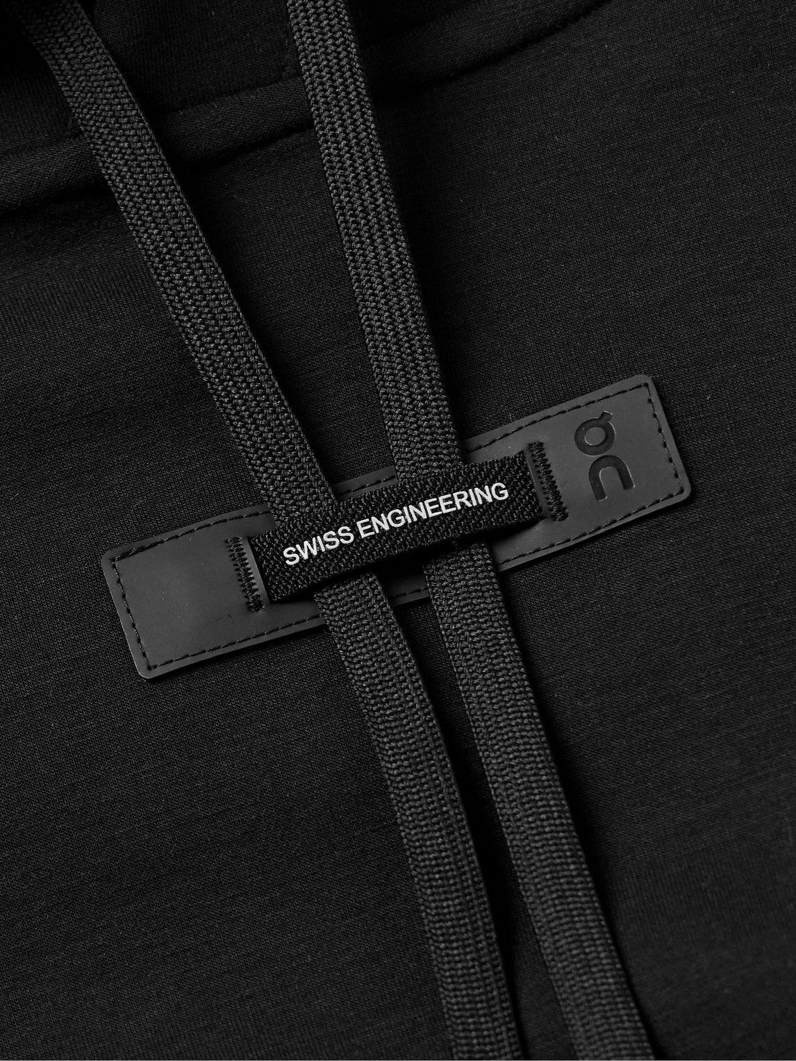 ON - Mesh-Panelled Logo-Appliquéd Recycled-Jersey Hoodie - Black
