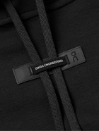 ON - Mesh-Panelled Logo-Appliquéd Recycled-Jersey Hoodie - Black