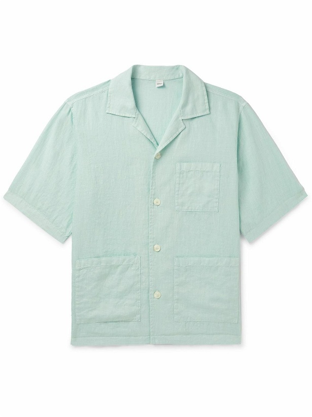 Photo: Aspesi - Camp-Collar Linen Shirt - Green