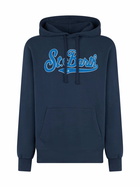 MC2 Saint Barth Man Blue Hoodie With St. Barth Terry Patch