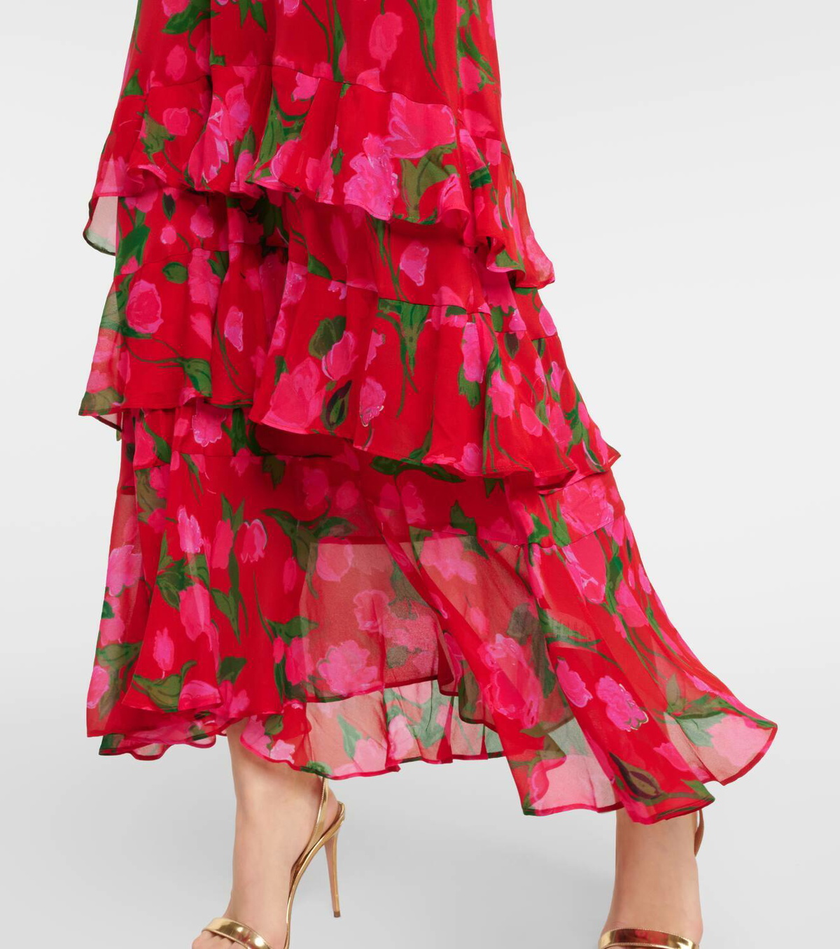 Rixo Gilly floral tiered silk maxi dress Rixo
