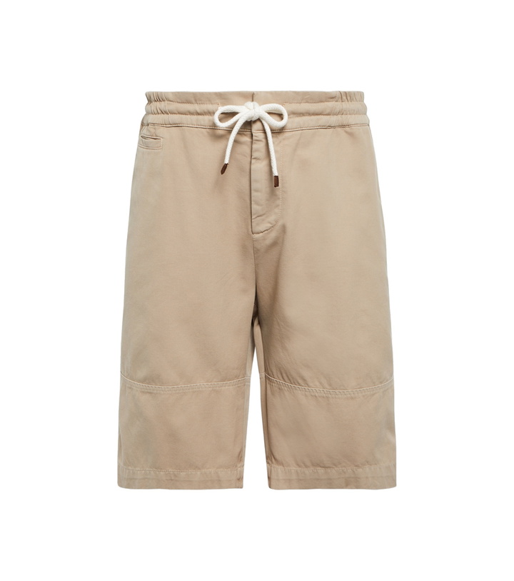 Photo: Brunello Cucinelli - Drawstring cotton shorts