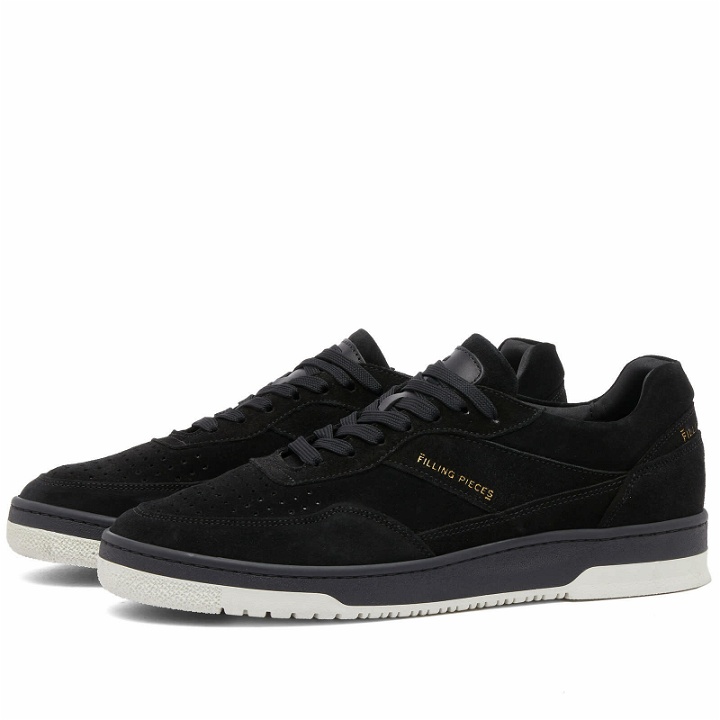 Photo: Filling Pieces Men's Ace Suede Sneakers in Jet Black