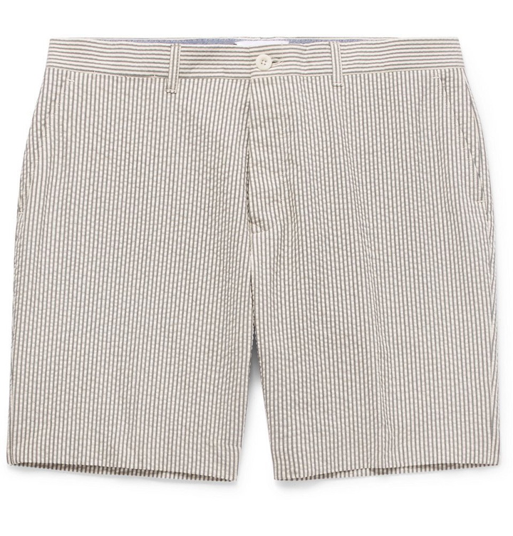 Photo: Mr P. - Blue Striped Cotton-Seersucker Shorts - Men - Blue