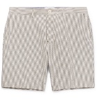 Mr P. - Blue Striped Cotton-Seersucker Shorts - Men - Blue