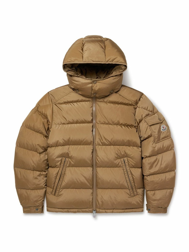 Photo: Moncler - Maya Logo-Appliquéd Quilted Shell Hooded Down Jacket - Brown