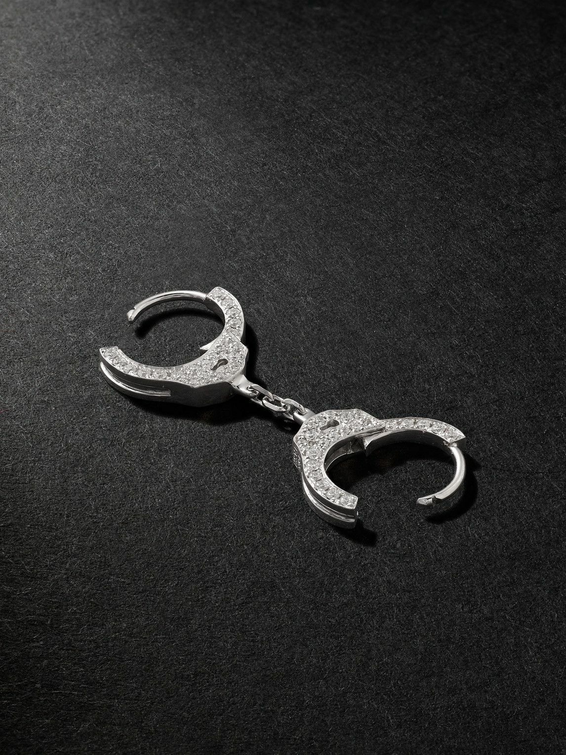 MARIA TASH - Handcuff 6.5mm White Gold Diamond Single Earring
