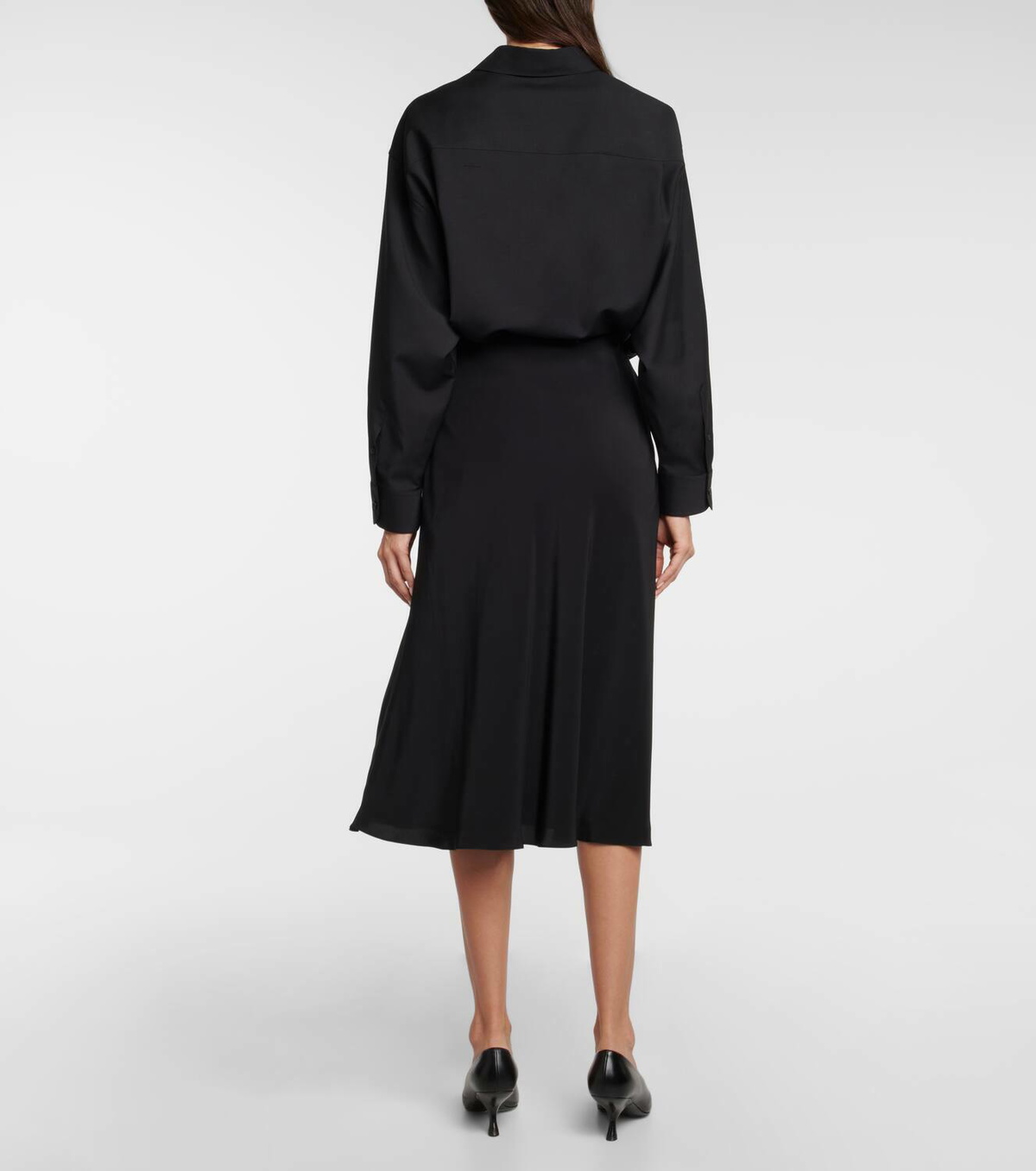 スカート The Row Medela Midi Skirt In Silk Medela silk satin midi skirt in black - The Row | Mytheresa