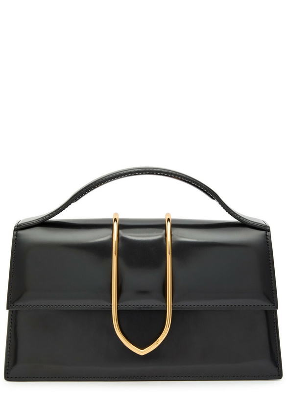 Photo: Jacquemus Le Grand Bambino Glossed Leather top Handle bag - Black - One Size