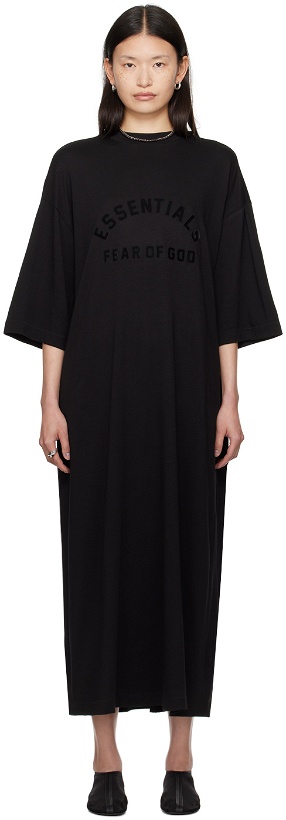 Photo: Fear of God ESSENTIALS Black Crewneck Midi Dress