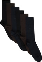 CDLP Six-Pack Multicolor Mid Length Socks