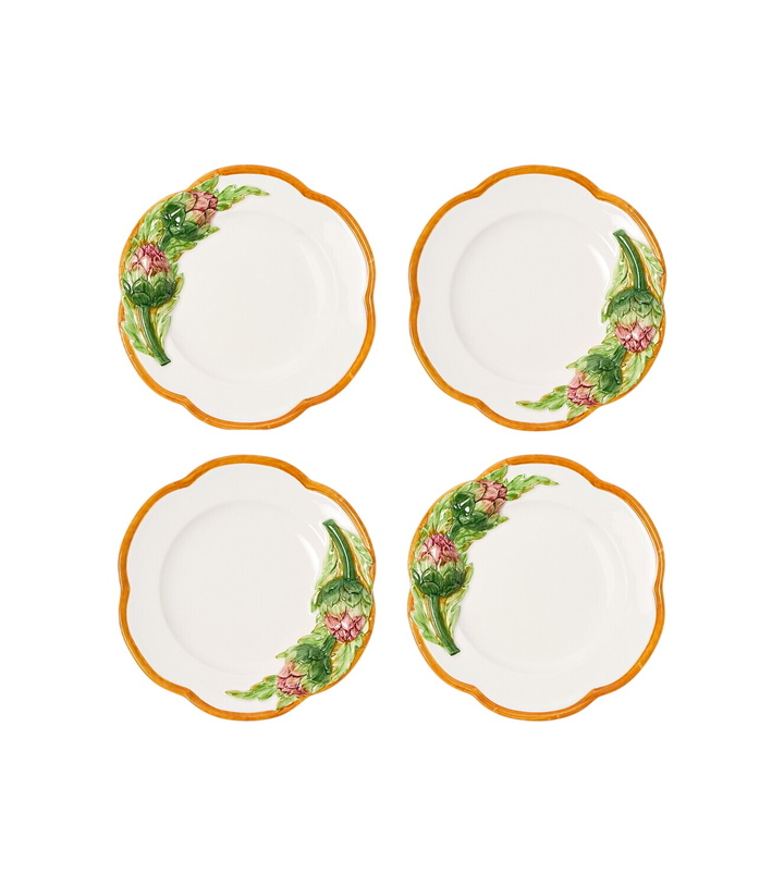 Photo: Les-Ottomans Artichoke set of 4 ceramic appetizer plates