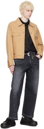 JieDa Black 3D Jeans