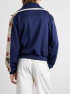 KAPITAL - Jersey Zip-Up Sweatshirt - Blue