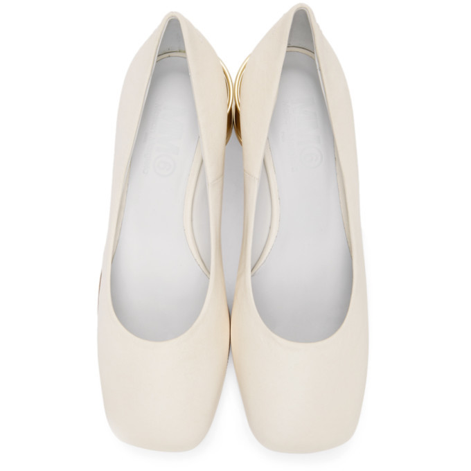 MM6 Maison Margiela White Tin Can Heel Pumps