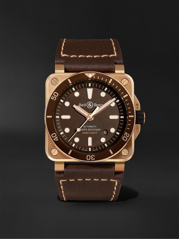 Photo: Bell & Ross - BR 03-92 Diver Limited Edition Automatic 42mm Bronze and Leather Watch, Ref.No R0392-D-BR-BR/SCA