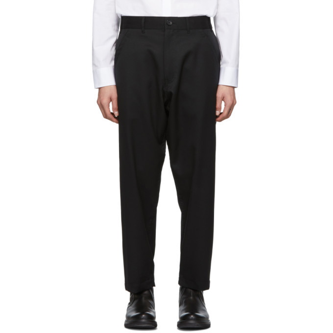 Photo: Comme des Garcons Homme Deux Black Wool Gabardine Trousers