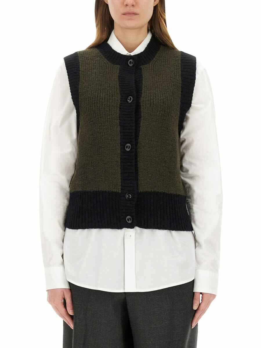 通販 送料無料  Margaret Margaret Vest Sweater Cashmere Merino Grey Howell ベスト+ジレ